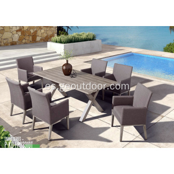 Conjunto de comedor de mesa y silla para exterior e interior